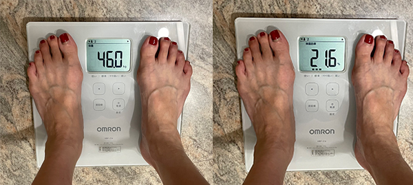 ライザップウーマン61日目 体重と体脂肪