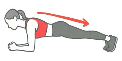 体幹を鍛えるプランクを行う女性(初心者向け筋トレ)